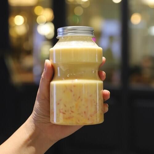 20pcs Net red 350ml clear juice milk tea bottles cold drinks ice coffee drinking plastic cups packaging dessert cups with lids
