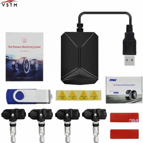 2021 Hot Car TPMS Car Tire Pressure Monitoring System for Android Navigation With 4 Internal Sensor in stock