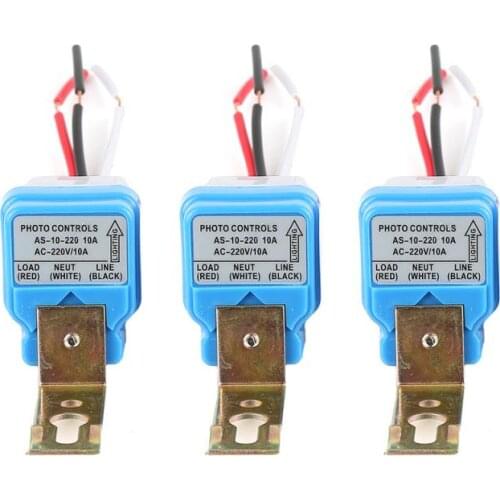Light Sensor Switch 220V 10A Auto On Off Automatic Street Light Control Sensor Switches Photo Control Sensor Darkness Auto On