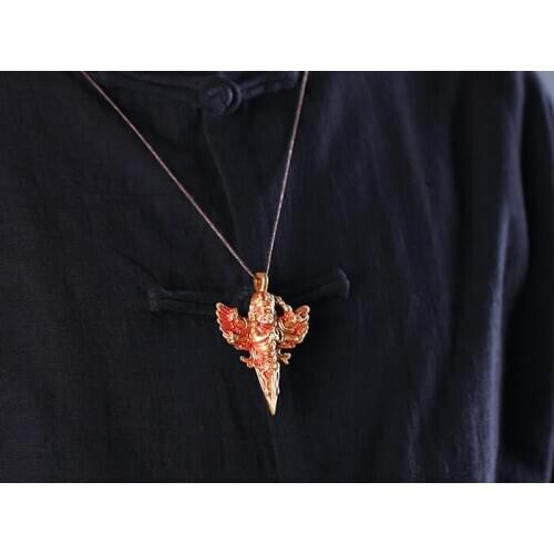 Tibet accessories six arm Mahakala pure copper pendants men and womens Vajra devil subduing pestle body protection pendants