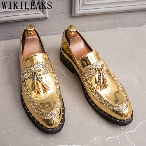 Tassel Shoes Men Oxford Party Shoes Men Elegant Glitter Black Formal Shoe For Men Sepatu Slip On Pria Vestidos De Novia 2021