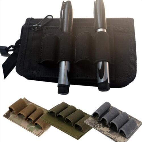 Military Elastic Flashlight Battery Chemlights Holder Shotgun Shell Pen Organizer Storage Bag Hook Loop Pouch