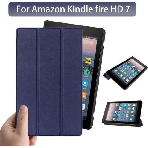 Protective case for Amazon New Fire 7 2017 2019 tablet for kindle fire 7 9th generation tablet PU leather cover case +free gift