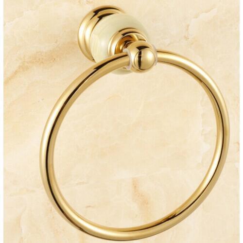 Stone & Brass Gold Towel Ring,Towel Holder, Towel Bar CY005S