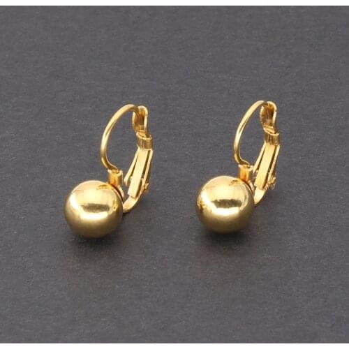 1Pair Titanium Steel Stainless Steel Earrings Round Ball Pearl Steel Ball Ear Buckle Hypoallergenic Jewelry