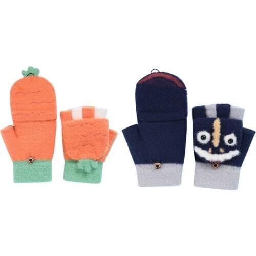 1 Pair Winter Gloves High Quality Durable Soft Skin-friendly Heat Storage Warmth Comfortable Half-finger Glove For Outdoor Sport