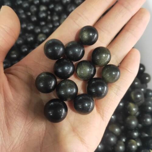 1cm about Natural Golden Obsidian Ball Jin Yao Stone Quartz Crystal Sphere Gemstone Balls Natural Stones and Crystals