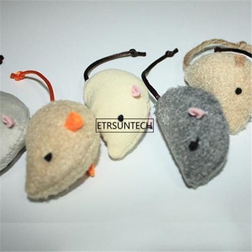 100pcs Cute Cat Toys Plush Fur Toy Rat Mouse Pet Kitten Funny Interactive Toy Gift Set
