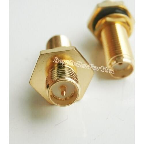 1X SMA Connector Female To RP SMA Connector RPSMA Connector Jack Bulkhead RF Adapter Connector Waterproof B