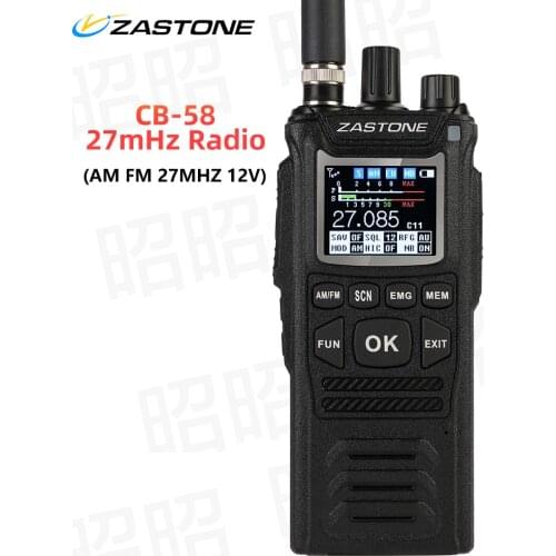 2021 Zastone CB-58 27MHZ CB Walkie Talkie Ham Radio 4W 26.965-27.405Mhz FM AM Mode Citizen Band Radio Handheld Cb