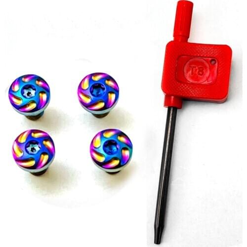 4Pieces Colourful 1911 Grips Screws Stainless Steel CNC T8 Plum Screw 1911 Roasting Blue Grip Nail