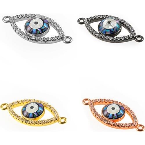 DIY Jewelry Accessories Supplies Ladies Women Men Classic Silver Zircon Metal Making Materials Guardian Eye Connector