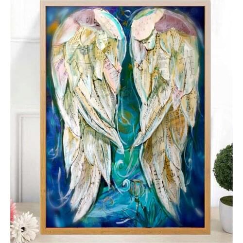 Angel Wings 5D Diy Diamond Painting Mosaic 3D Cross Stitch Full Square Round Diamond Embroidery Home Decor Cartoon Art