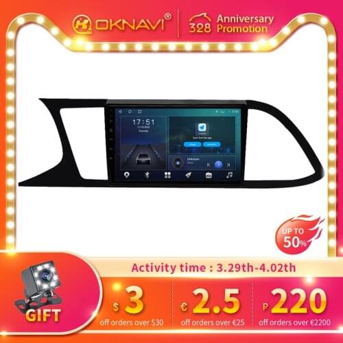 Touch Screen 9 Inch Car Radio For Seat Leon 3 2012-2020 Multimedia Video Player Navigation GPS Android 10.0 Carplay 4G WIFI RDS