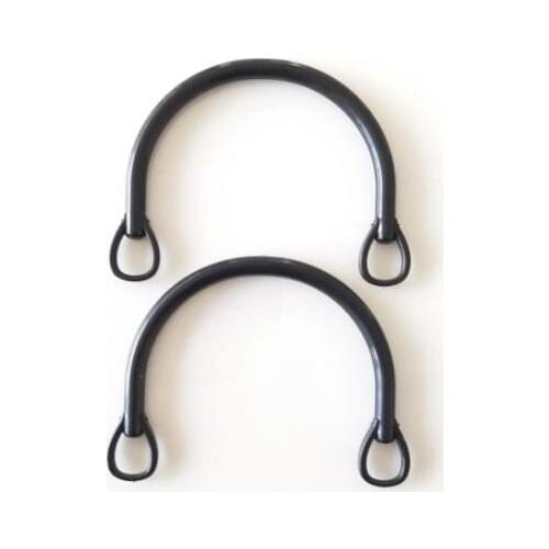 Bamboo looking plastic handle bag black color A23