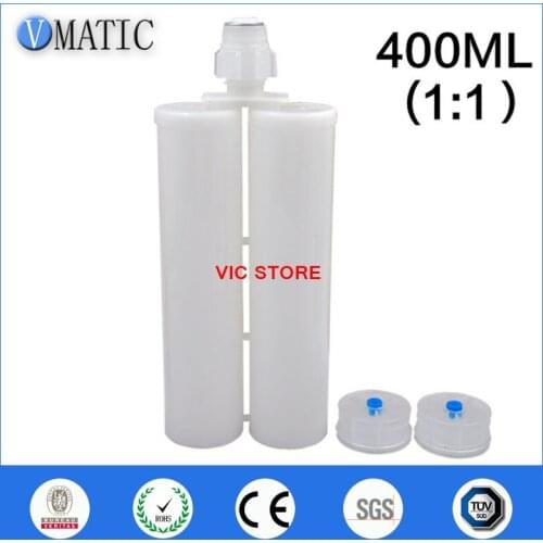 Free Shipping Two Component Cartridge 1:1 For 400ml/cc Dispensing Dispenser Gun Cartridge With Static Mixer