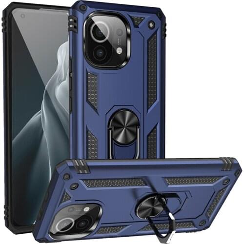 With finger ring PC+ TPU hard Case for Xiaomi Mi 11 Lite 10S Poco F3 X3 NFC Redmi Note 9S 10 9T 9A 9C K40 K30 Phone Bag