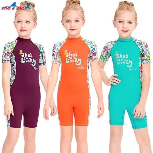 Kids Shorty Lycra Swimsuit Girls Boys Youth Teen Toddler Child, One Piece Sunsuit Rash Guard Back Zip Short Sleeve Bathing Suit