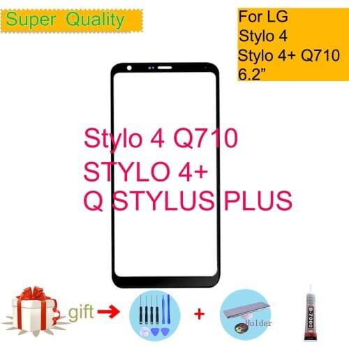For LG Stylo 4 Q710 Touch Screen Front Glass Panel Front Outer Glass Lens For LG Q STYLUS PLUS LCD Glass Replacement