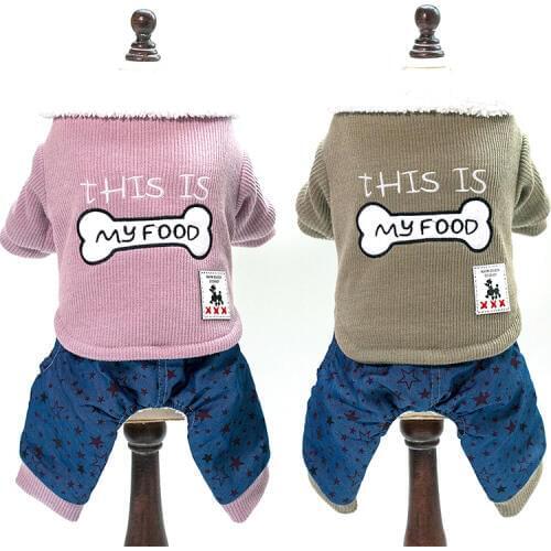 Winter Pet Clothing Dog Jumpsuit Warm Padded Pet Coat Dog Jacket Clothes For Small Dogs Puppy French Bull Dog Outfits