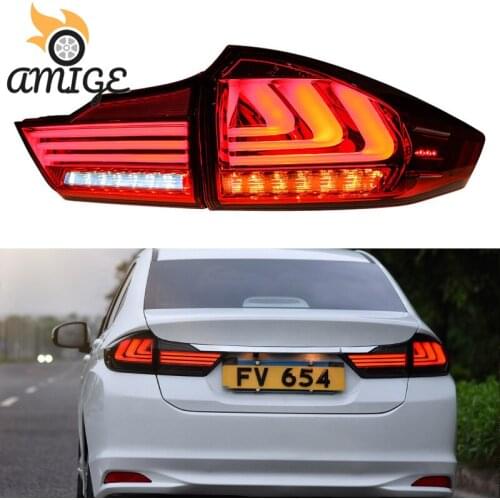 DNO Car LED Taillight For Honda City Grace 2015 2016 2017 2018 12V Rear Running Lamp Brake Reverse Dynamic Turn Signal Taillamp