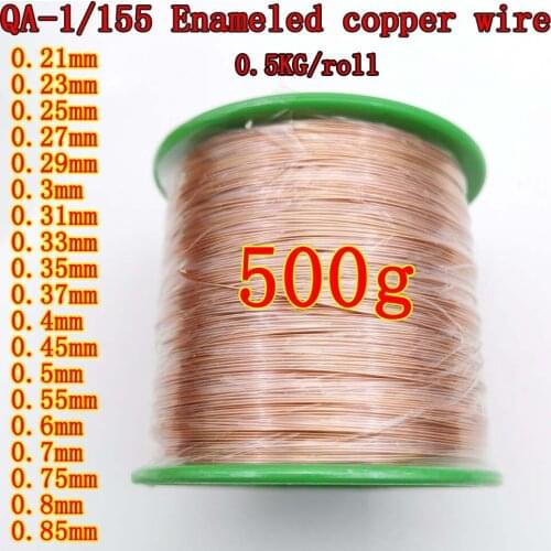 Enameled Copper Wire for transformer motor voice Coil Winding 0.21 0.27 0.25mm 0.29 0.31 0.45 0.5 0.65 0.75 0.8mm QA-1-155 2UEW