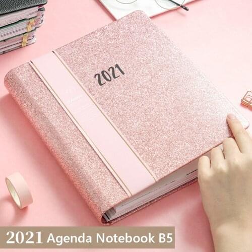 B5 English Agenda 2021 Weekly Monthly Planner Calendar Spiral Paper Notebooks and Journals School Office Supplies Diary Notepad