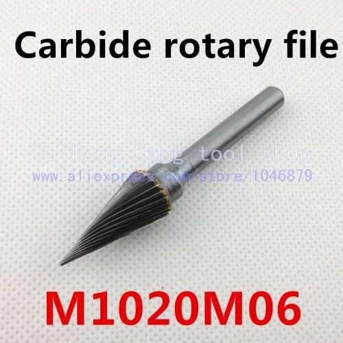 Head 10mm,Conical pointed nose,carbide rotary burrs, rotary burrs, deburring with rasp, carbide burrs, carbide grinding.M1020M06