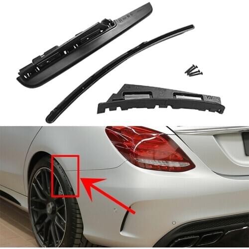 Rear Bumper Lip Spoiler Stickers For Mercedes W205 C180 C200 C250 C300 C400 C43 C63 AMG 2015-2021 Rear Bumper Wheel Eyebrow Lip