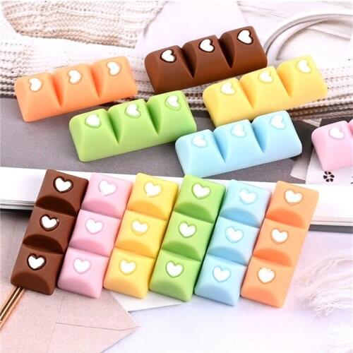 10pcs Chocolate Resin Flatback Flat Back Cabochon Kawaii DIY Resin Craft Decoration Miniature Resin Cream Bread Food Phone Dec