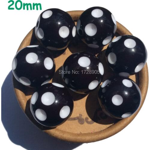 Chunky Bubblegum Beads Polka Dot Loose Spacers Round Resin Gumball for diy Jewelry Making Chunky Bubblegum Beads 20 mm 100 pcs