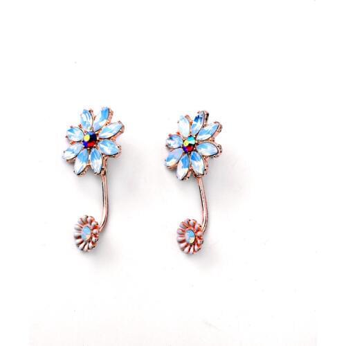 Bulk Price Removable Earrings Shiny Brisk Friendship Long Stud Jewelry Charms Rose Gold Color Crystal Women Benefits Accessories