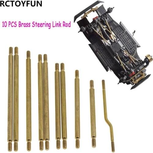 RCTOYFUN 10× Brass Link Rod Chassis Suspension Steering Link DIY Upgrade Accessories For 1:10 RC Crawler Axial SCX10 Ⅲ AX103007