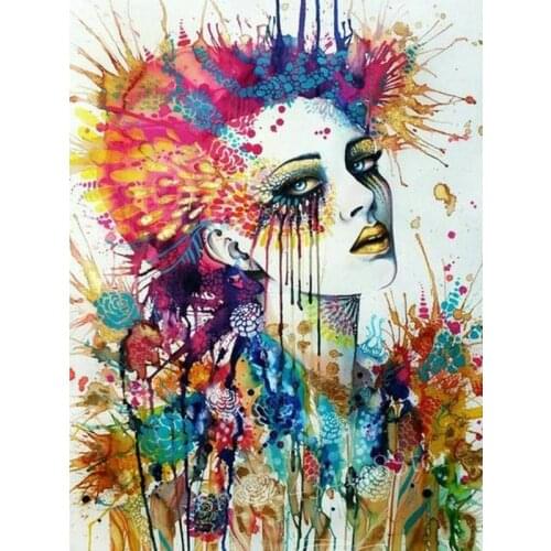 MHD full square / round 5d diy diamond painting watercolor woman 3d rhinestone mosaic diamond embroidery home decoration