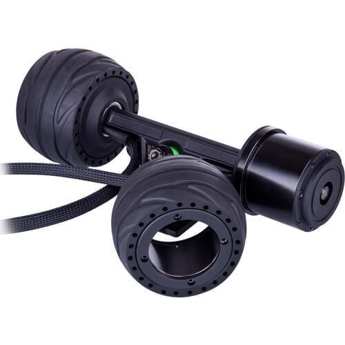 105 x 66mm Hub Motor with Replaceable All Terrain Rubber Wheel Skateboard Accessories - Black