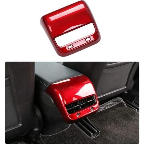 ModelY Model3 Car Carbon Fiber ABS Rear Air Vent Outlet Cover Trim For Tesla Model 3 Accessories Interior Model Y Three 2020