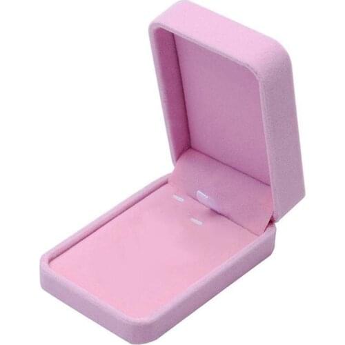 New Velvet Presentation Gift Jewellery Ring Necklace Bracelet Display Box Case (E, Pink)