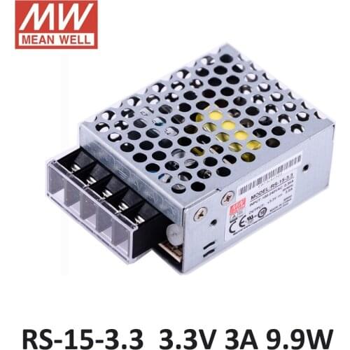 Original Mean Well RS-15-3.3 85-264VAC To DC 3.3V 3A 9.9W Single Output Switching Power Supply Meanwell Led Driver