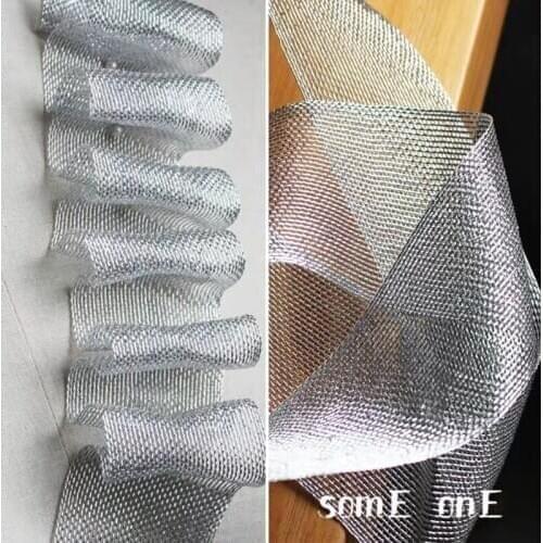 Original Silver Mesh Gauze Accessories Ribbon Handmade DIY Patchwork Crafts Decor Belt Dress Hemline Designer Accessorie Fabric