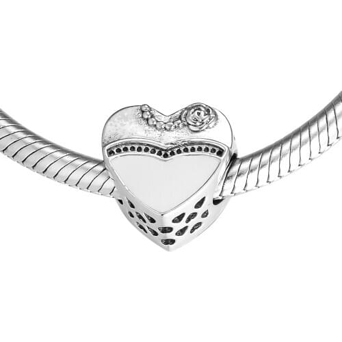 Fits Pandora Beads Bracelets 100% 925 Sterling Silver Jewelry Our Special Day Charms with Black and White Enamel Free Shipping