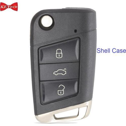 KEYECU for Volkswagen Golf 7 MK7 GTI Skoda Octavia Remote Key Shell Case Fob Housing