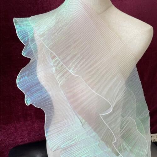Mermaid Transparent Ruffled Folds Lace Folds Large Lace Symphony Gradient Organza Fabric Decorative Fabric Accessories