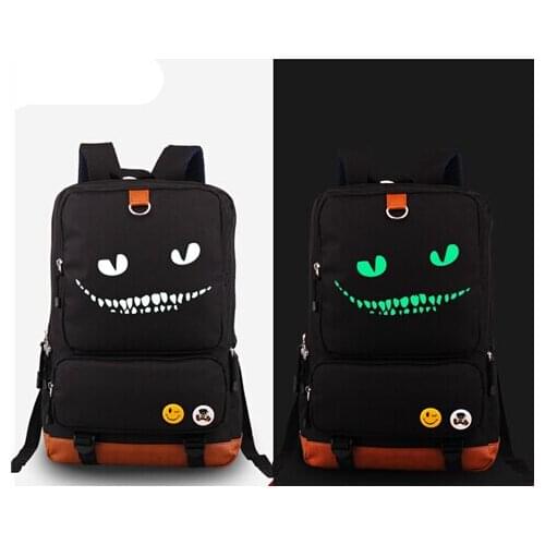Cartoon Alice Cat Luminous Backpack Bag Shoulder Glow In Dark Travel School Students Book Laptop Bag Girl Boy Gift