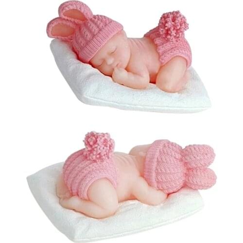 Sleeping Baby Pillow Silicone Mold Fondant Candle Epoxy Ornaments Soap Mold For Pastry Cupcake Decorating Kitchen Accessories