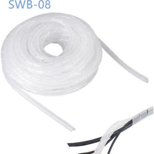 SWB-08 diameter 8mm About 13M Length Black white Cable casing Cable Sleeves Winding pipe Wrapping