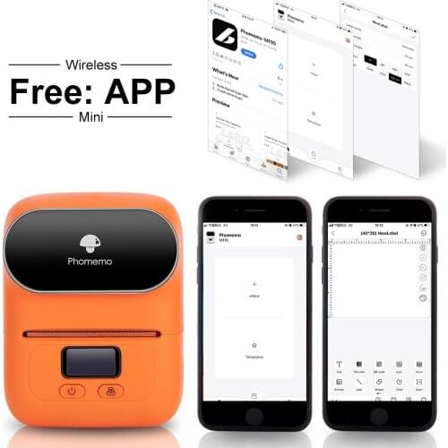 Impresora Thermal Label Maker Bluetooth 4.0 for Android & iOS System Phone Portable Sticker Bar code Adhesive Printers