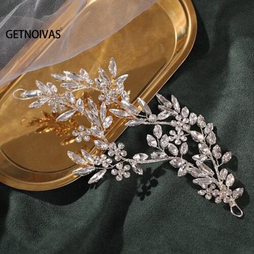 Leaf Headband Rhinestone Inlaid Hairpin Cute Vintage Wedding Headdress Hair Accessories for Girls and Women SL