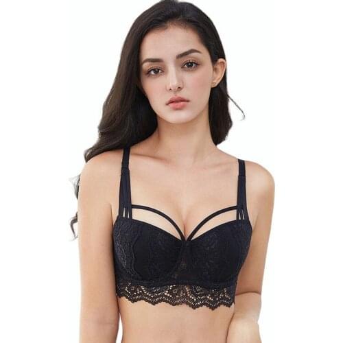 Womens Sexy Floral Lace Underwear Push Up Lingerie Underwire Gather 3/4 Cup Bras