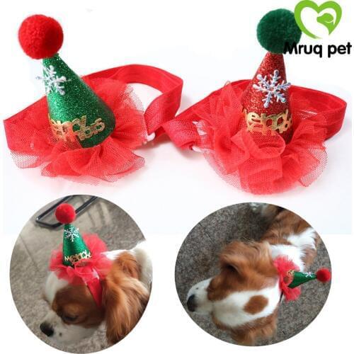10PCS Adorable Pet Dog Cat Bow Ties for Christmas Adjustable Pets Caps Dog Hair Accessories Dog Collar Pet Supplies