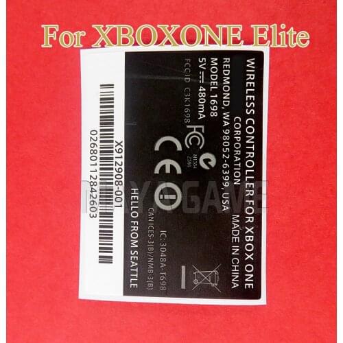 20pcs For xbox one elite wireless Controller Black Back Sticker Lable Seals controller sticker label